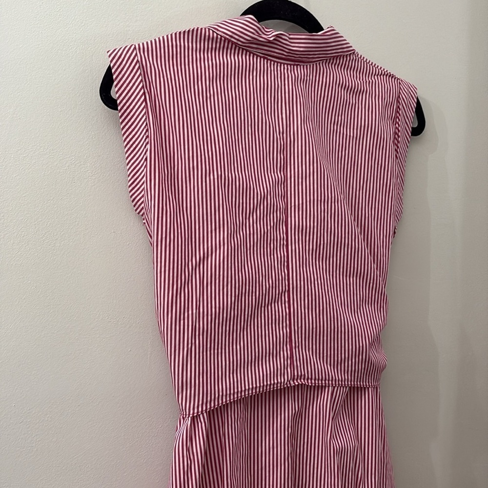 Neiman Marcus Red and White Striped Dress - small a 100% cotton - button up - Picture 5 of 6